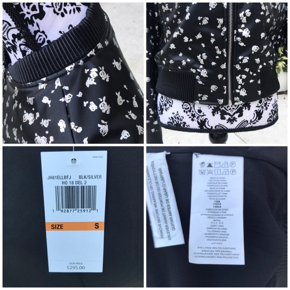 Michael Kors Jacket Black Silver Roses🌹W AUTHENT - Picture 8 of 8
